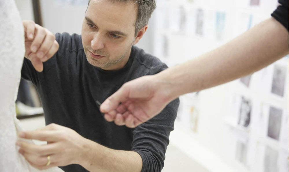 RFYR Chiffon Prom Dress Strapless Party Dress 3D Flowers Evening Dress Pleats Formal Party Dress with Slit Vestidos De Noche