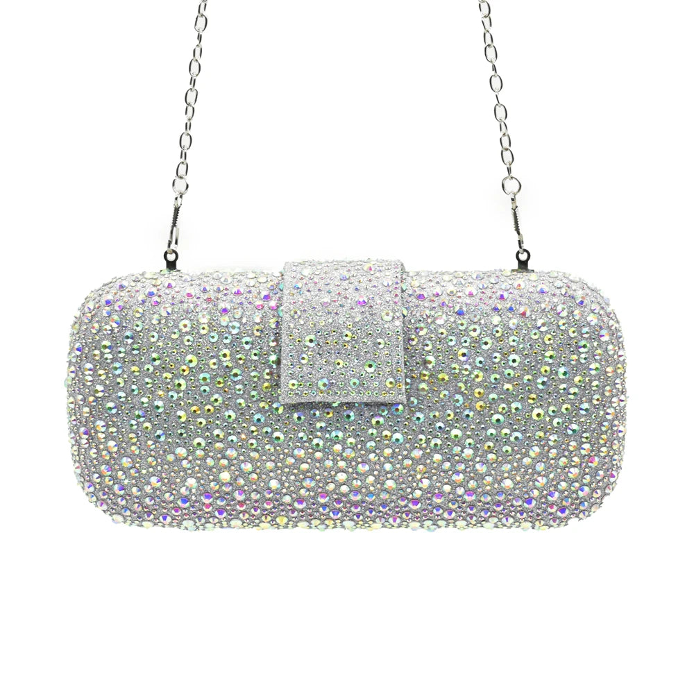 New Italian Shoe and Bag 2024 High Quality Luxury Full Diamond Italian Shoes and Bags Matching Set Decorated with Rhinestone