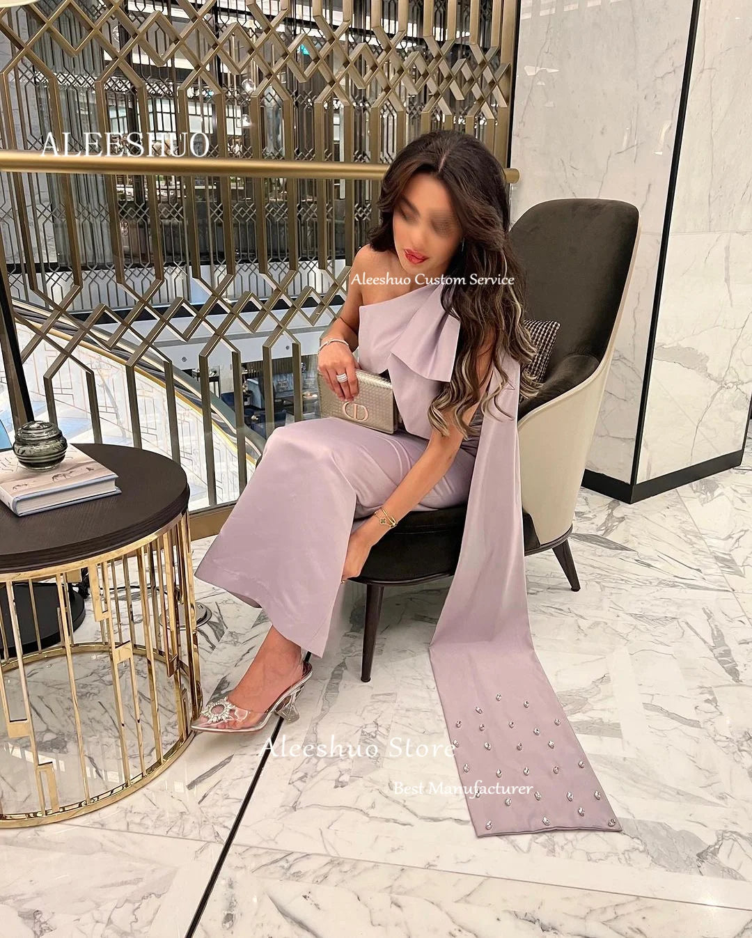 Saudi Arabia Mermaid Evening Dresses with Slit One Shoulder Tight Long Formal Party Dress Prom Gown Customizedفساتين السهرة