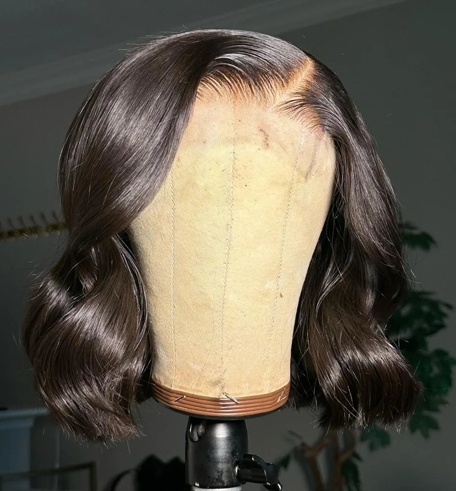 Raw Hair Vietnamese 250 Density 100 Human Hair Lace Frontal Wigs Straight Natural Black 13x6 Bob Wig Lace Front Human Hair Wigs