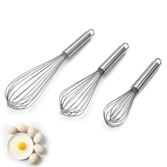 6/8/10/12 Inch Stainless Steel Egg Stirring Balloon Whisk Manual Egg Beater Mixer Kitchen Baking Utensil Cream Butter Whisk