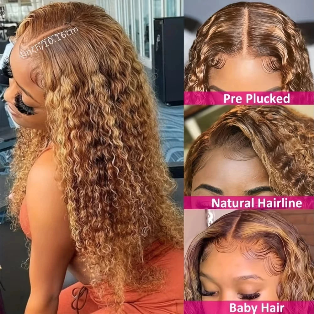 Highlight Wig Human Hair Deep Wave Frontal Wig Hd Lace Wig 13x6 Human Hair 13x4 Water Wave Wigs Curly Lace Front Human Hair Wig