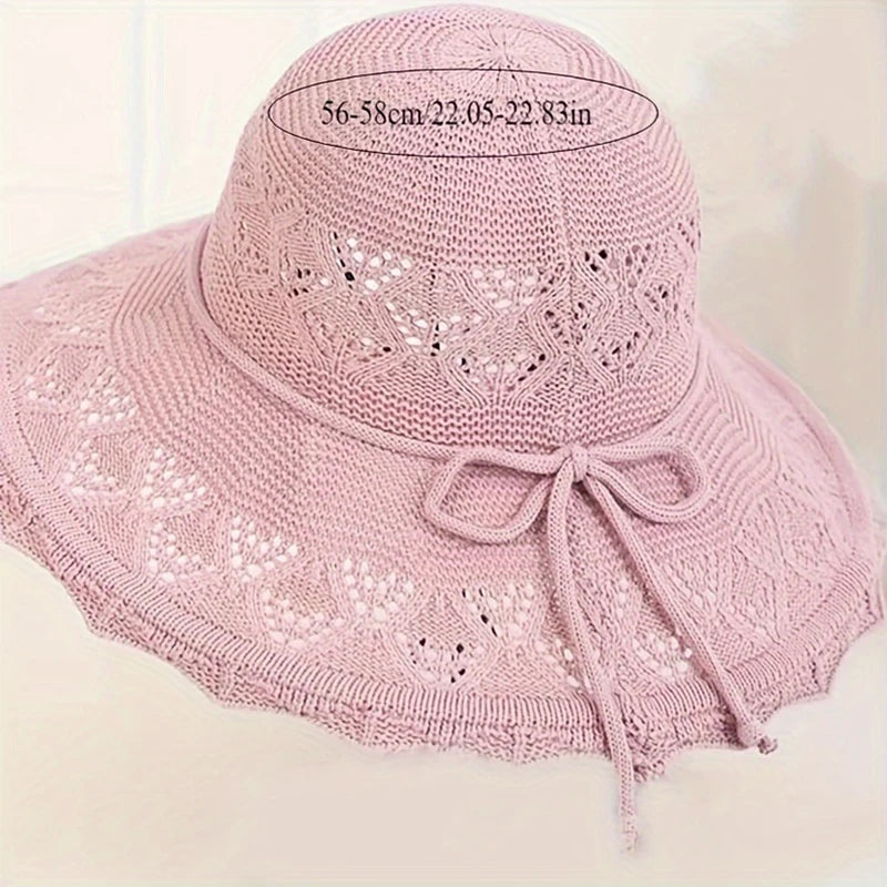Korean version new straw hat summer sun hat sun protection wave sun hat beach cool hat women's hat