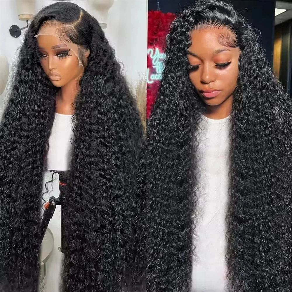 250 Density Brazilian 30 40 Inch Deep Wave 13x4 13x6 HD Lace Frontal Human Hair Wig 100% Curly Wigs Human Hair Ready to Wear