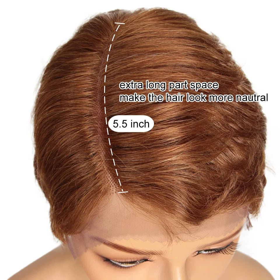 Lekker Wear to go Short Pixie Cut 13X6x1 Part Lace Front Human Hair Wigs For Women Glueless Brazilian Remy Hair Colored Bob Wigs