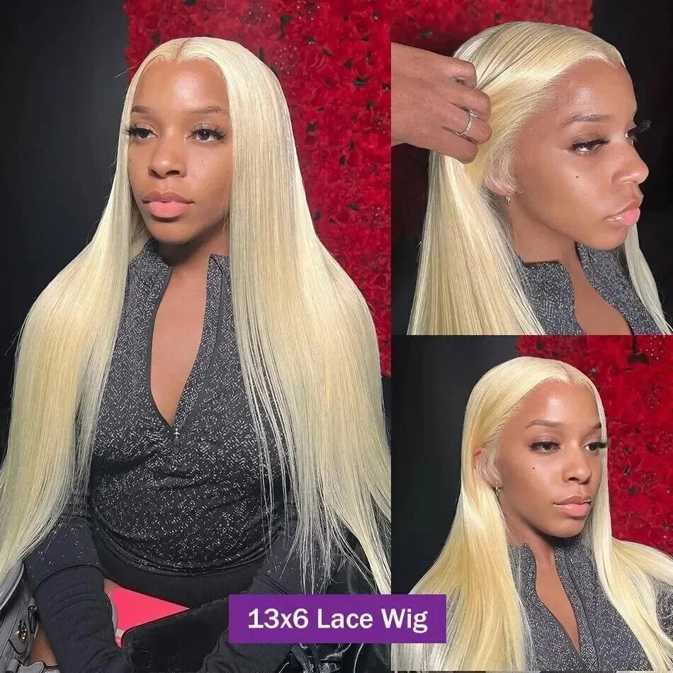 220 Density 30 Inch 613 HD Lace Frontal Wig 13x6 Blonde Human Hair Wigs Straight Transparent Lace Brazilian Remy Women Daily Use