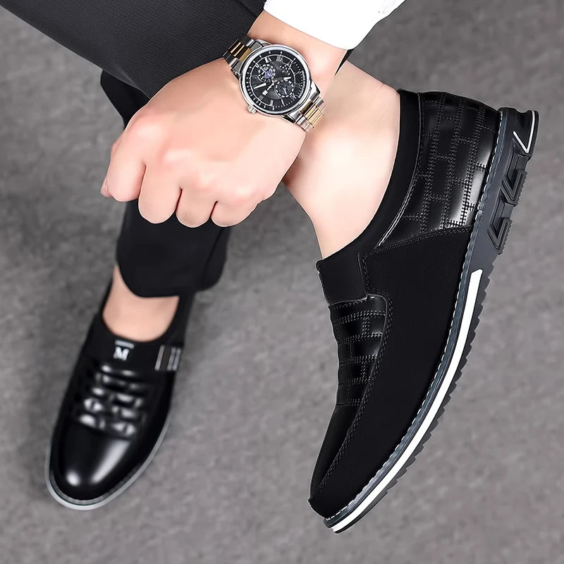 Men Business Casual Shoes Slip-on PU Leather Shoes Plus Size Formal Sneakers for Men Wedding Party Office Oxfords Dress Shoes