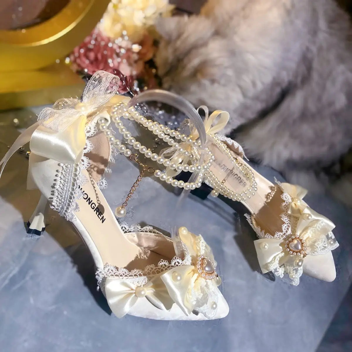 White Bridal Shoe Wedding Shoes for Women Luxury Designer Mary Jane Elegant Woman Heeled Shoes Designer Heels Y2k Style Shoes