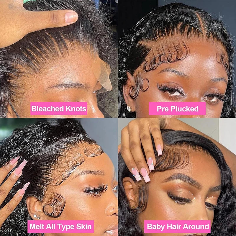 Water Wave Lace Front Wig Human Hair 13x6 Curly Lace Front Human Hair Wigs Wet Wavy 100% Brazilian Hair Deep Wave Wig for Women