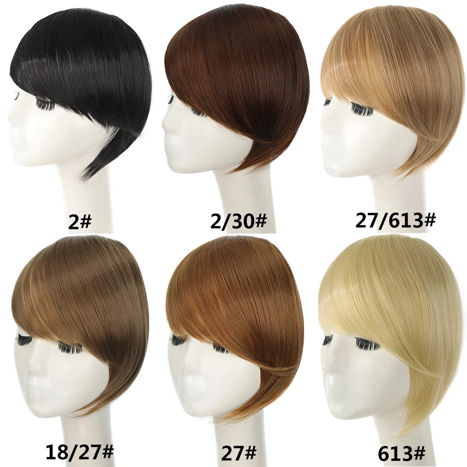 LUPU Synthetic Side Bangs Hair Extensions Clip In Side Bangs Fake Fringe Hairpiece High Temperature Black Blonde False Hair