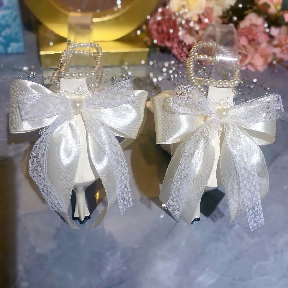 White Bridal Shoe Wedding Shoes for Women Luxury Designer Mary Jane Elegant Woman Heeled Shoes Designer Heels Y2k Style Shoes