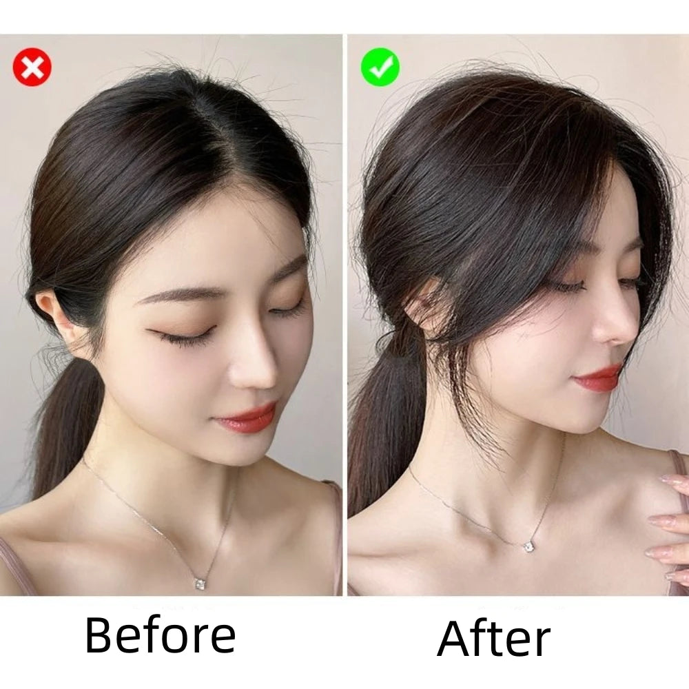 Natural Human Hair Bangs for Women 100% Real Human Hair Fringe Clips in Extensions Korean Side Bangs False Bangs
