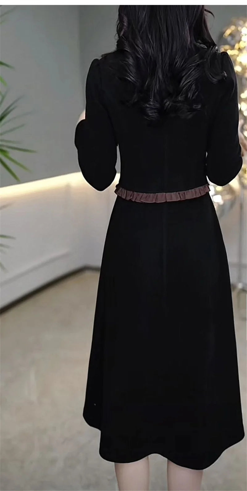 Autumn Winter Add Velvet Long Dress Women Fake Two Pieces Long Sleeve Dress High End Elegant Mother Wedding Party Dress Vestidos