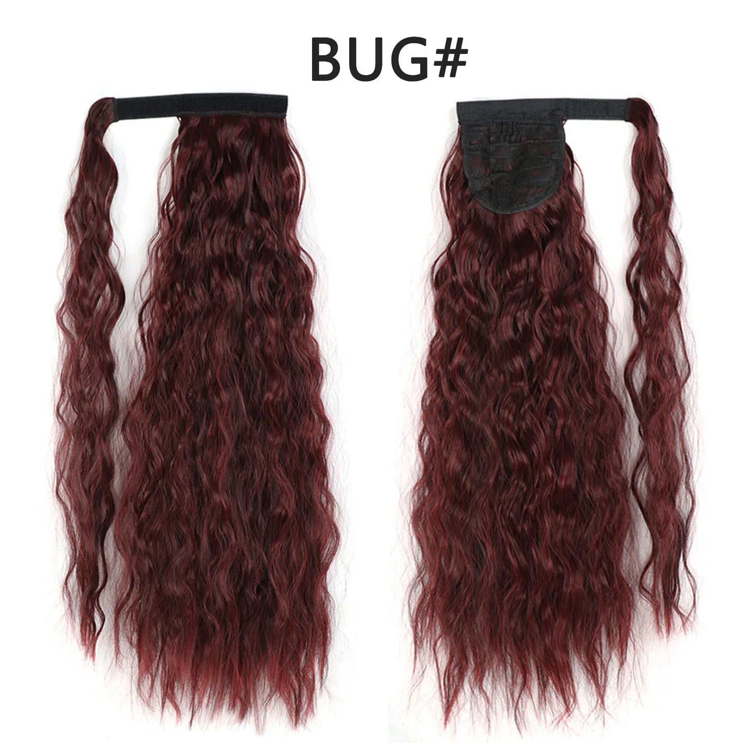 Tereshar Synthetic Corn Wave Ponytail Extension Clip in Long Wavy Curly Wrap Around Pony Tail Heat Resistant Hairpiece for Women