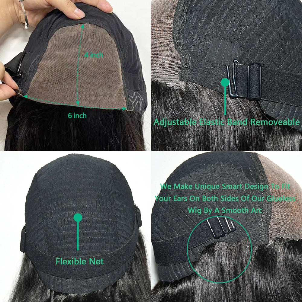 30 Inch Water Wave Glueless Wig Human Hair Ready To Wear 6X4 Glueless Wigs Human Hair Brazilian Human Hair Wigs PreCut For Women