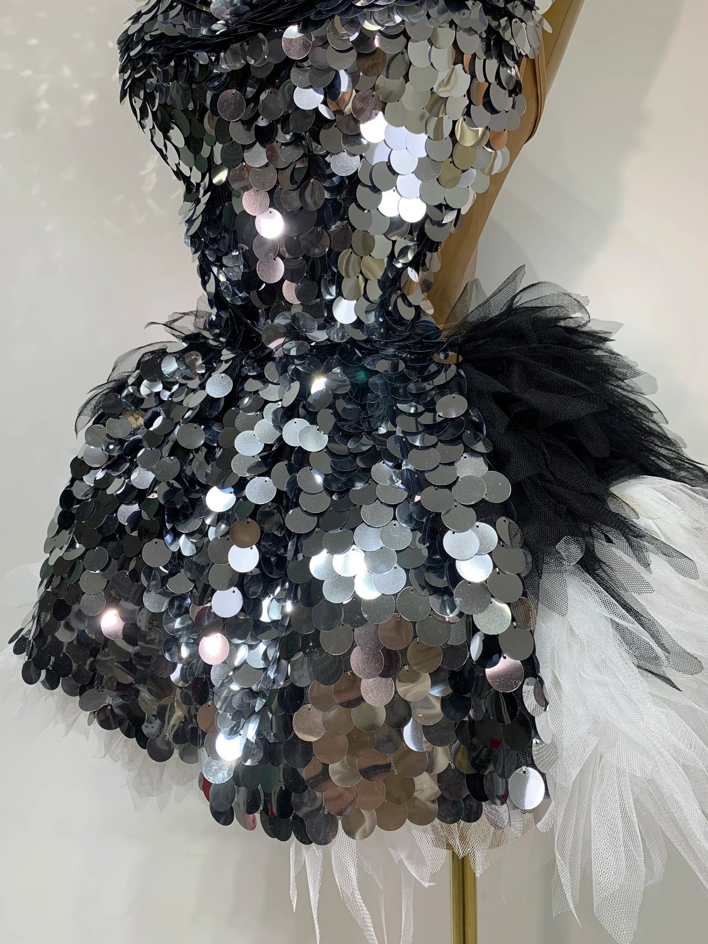 Sparkly Black Sequins Two Pieces Set for Women Party Evening Prom Celebrate Birthday Photo Shoot Dress Nightclub Dance Costume