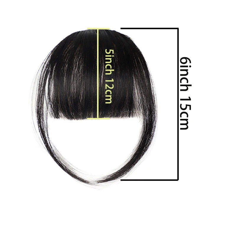 Synthetic Short Straight Clip In Fringe Bangs Black Air bangs Hair Extension Hair Bangs For Women False Bang Hairpiece