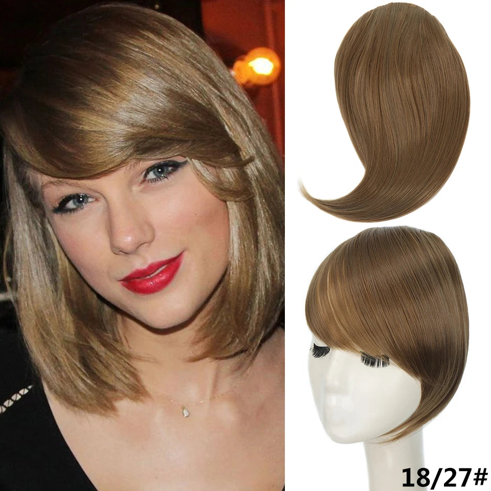 LUPU Synthetic Side Bangs Hair Extensions Clip In Side Bangs Fake Fringe Hairpiece High Temperature Black Blonde False Hair