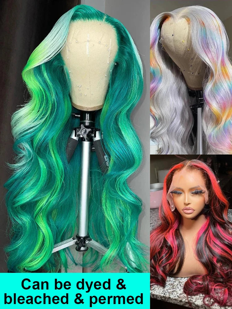 42 Inches 613 Honey Blonde 13x6 HD Transparen Body Wave Lace Frontal Human Hair Wig Colored Human Hair Lace Front Wig For Women