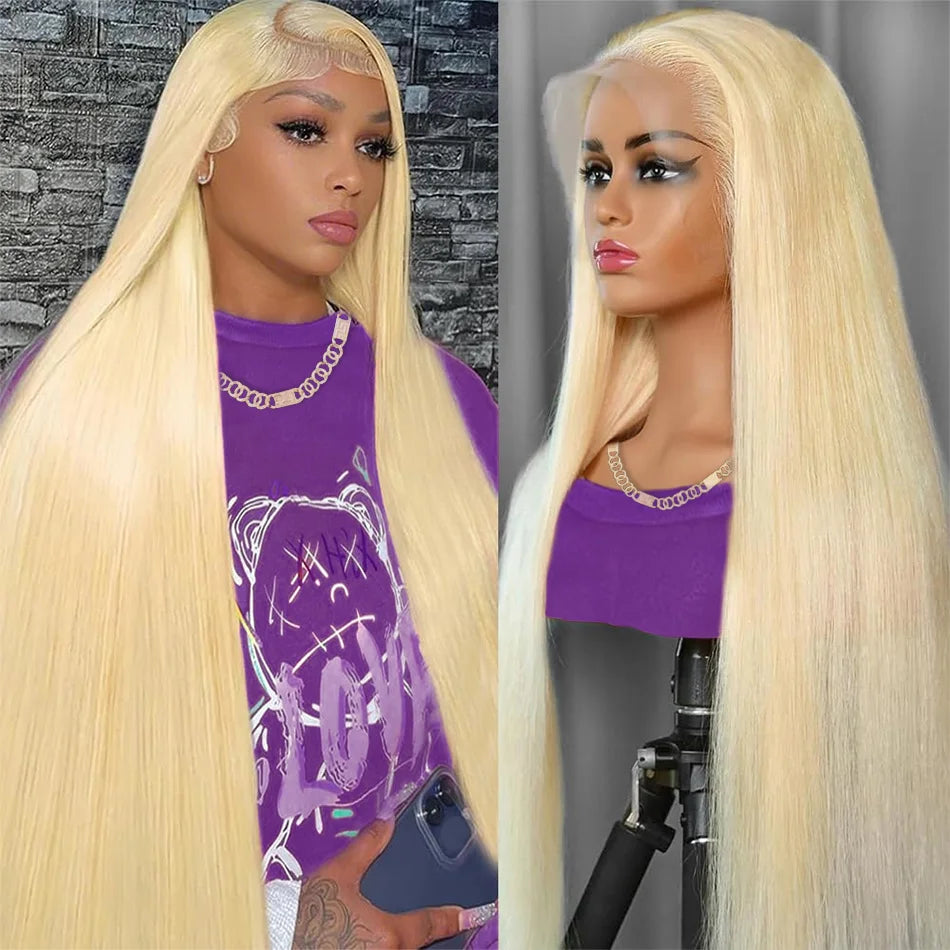 220 Density 30 Inch 613 HD Lace Frontal Wig 13x6 Blonde Human Hair Wigs Straight Transparent Lace Brazilian Remy Women Daily Use