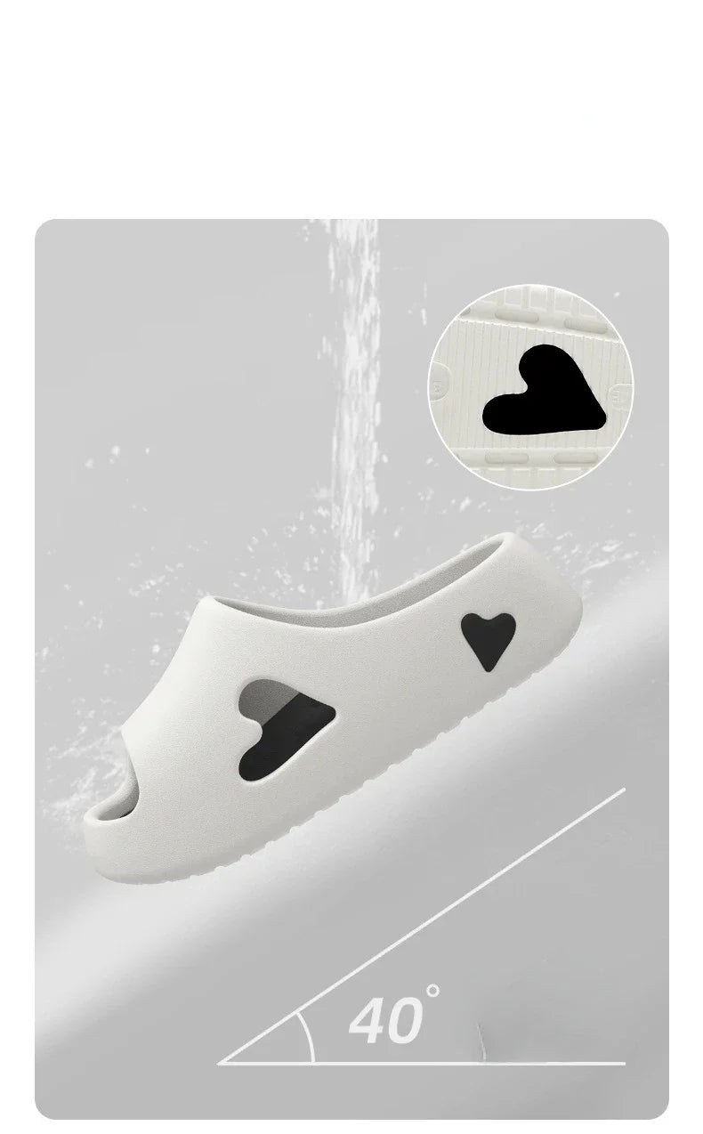 House Slipper Flip Flop Women Love Heart Platform Cloud Outdoor Indoor Summer Soft Sandal Slides Ladies Home Hotel Shoe Flat EVA