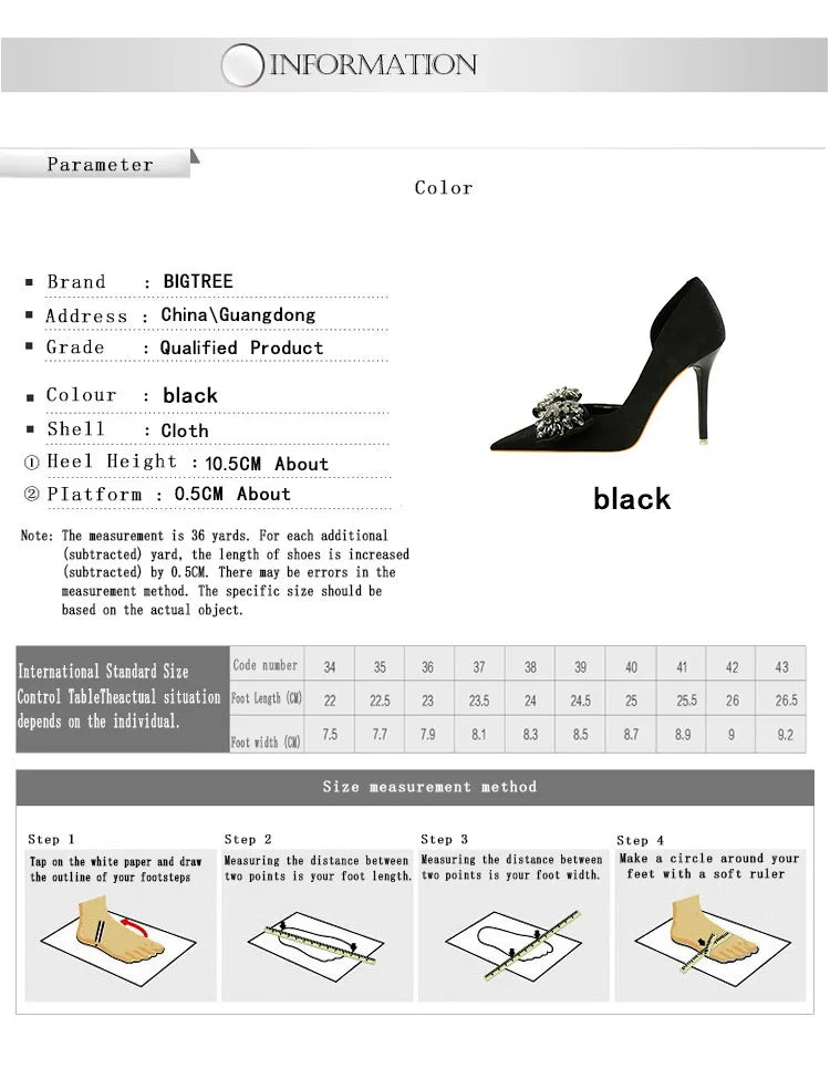 BIGTREE Shoes Rhinestone Bow Women Pumps Luxury Banquet Shoes Sexy High Heels Women Stilettos Party Shoes Large Size 41 42 43