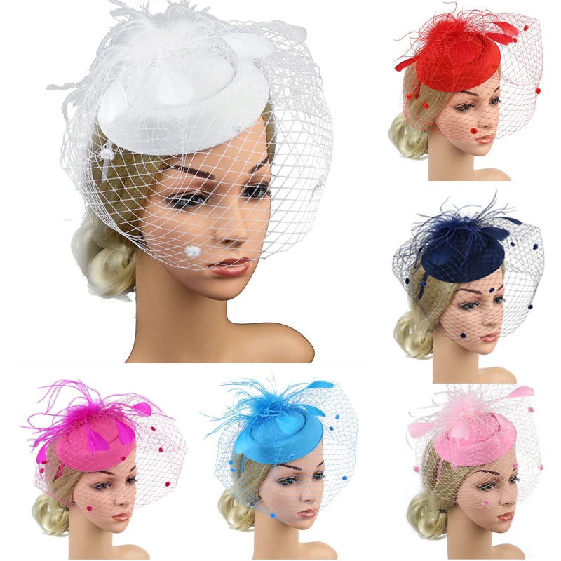 Handmade Large Women Feather Floral Hair Fascinator Hat Headband Accessories New Fedoras