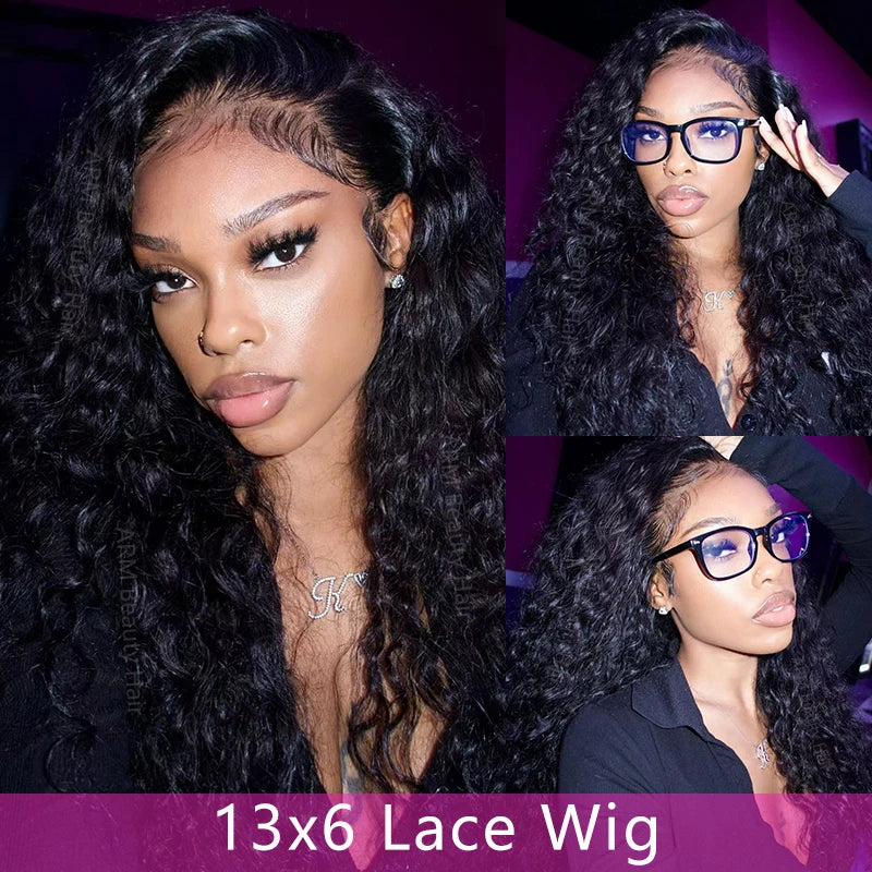 Water Wave Lace Front Wig Human Hair 13x6 Curly Lace Front Human Hair Wigs Wet Wavy 100% Brazilian Hair Deep Wave Wig for Women