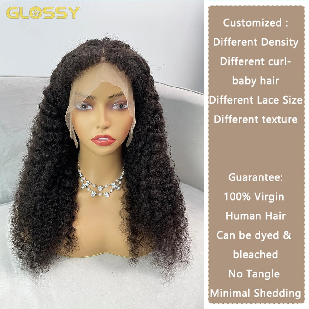 13x6 Hd 250 Density Afro Kinky Curly Wig 100% Human Hair 13x4 4c Edges Frontal Deep Wave Curly Lace Front Wigs For Women on sale