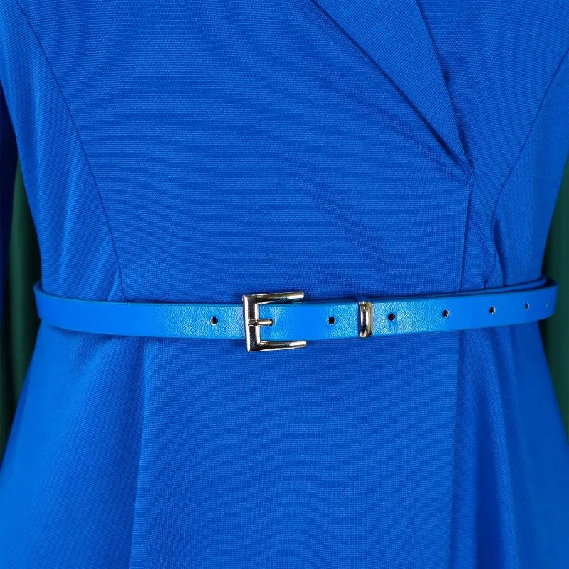 2025 Elegant Church Dresses for Women 3/4 Sleeve A Line With Waist Belt Classy Modest African Female Gowns Office Ladies Event