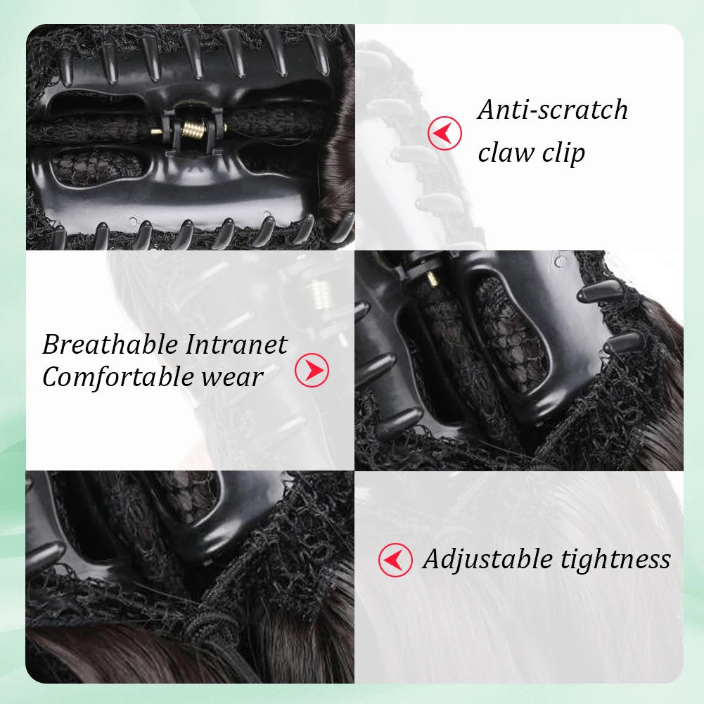 Ponytail Extension Synthetic Claw Clip in Hairpiece Curly Wavy Ponytail Hair Extensions Long Pony Tail Hairpiece for Women