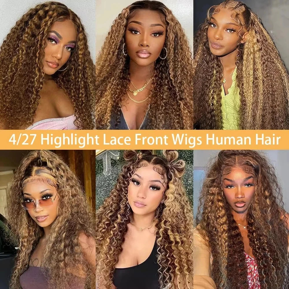 Highlight Wig Human Hair Deep Wave Frontal Wig Hd Lace Wig 13x6 Human Hair 13x4 Water Wave Wigs Curly Lace Front Human Hair Wig
