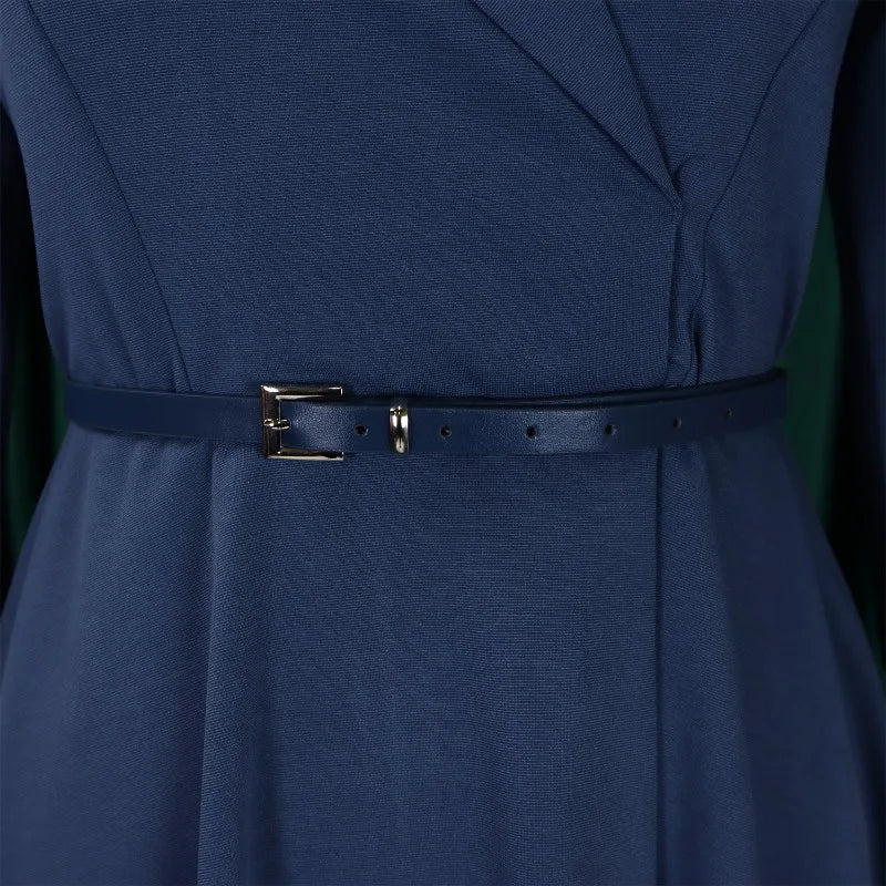 2025 Elegant Church Dresses for Women 3/4 Sleeve A Line With Waist Belt Classy Modest African Female Gowns Office Ladies Event