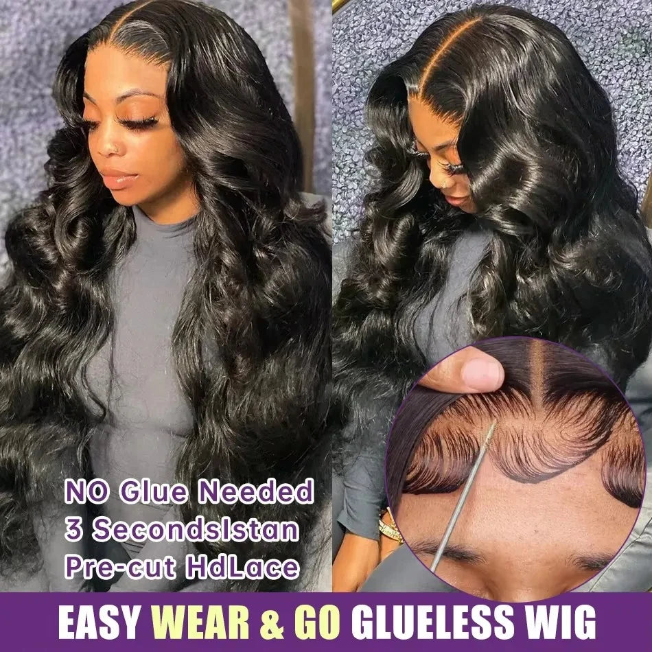 30 inch 7x6 100% glueless wigs human hair Brazilian Body Wave 13x6 hd transparent closure lace front wig human hair 250Density