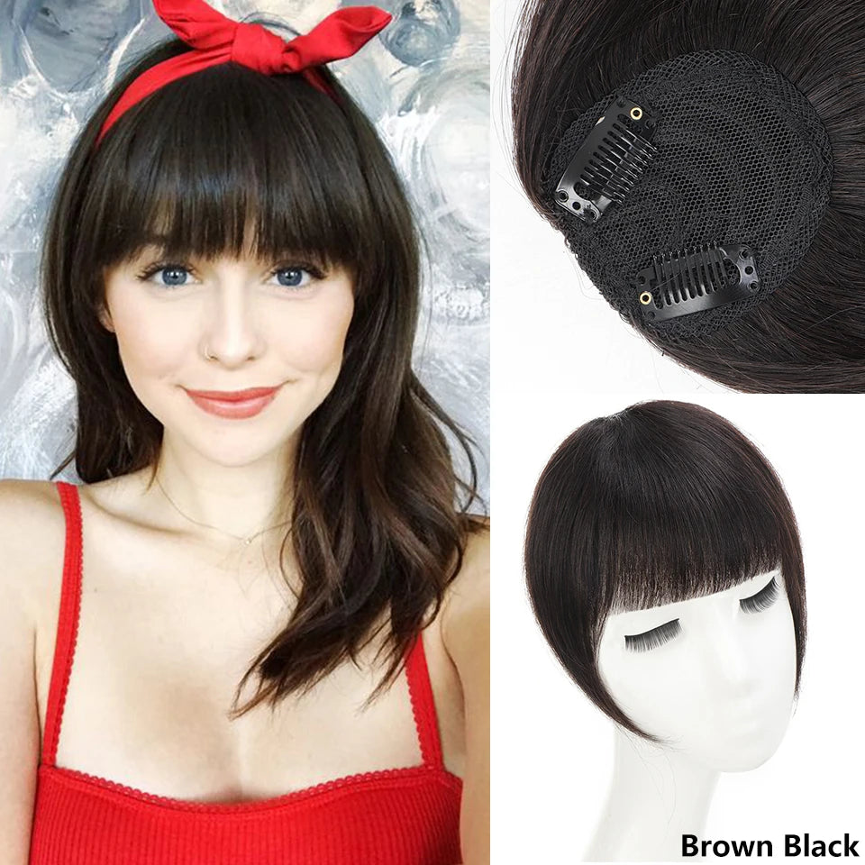 LUPU Synthetic Side Bangs Hair Extensions Clip In Side Bangs Fake Fringe Hairpiece High Temperature Black Blonde False Hair