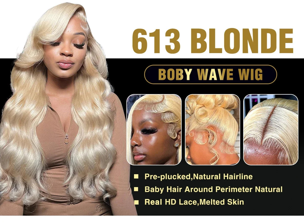 Body Wave 613 Hd Lace Frontal Wig 13x6 Human Hair Wigs 250 Density 13x4 Transparent Lace Honey Blonde Glueless Wigs For Women