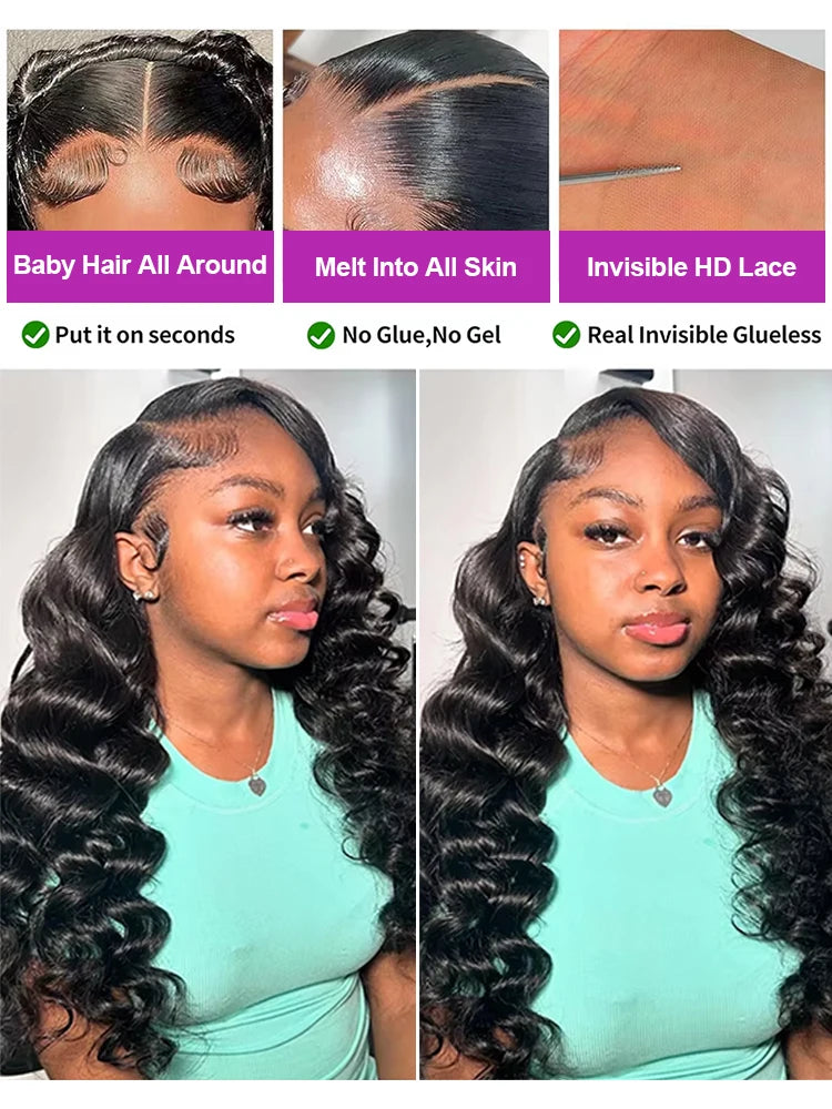 30 40Inch Human Hair 13x6 13x4 HD Lace Frontal Wig Brazilian Loose Deep Wave Curly Human Hair 360 Full Lace Front Wig Preplucked