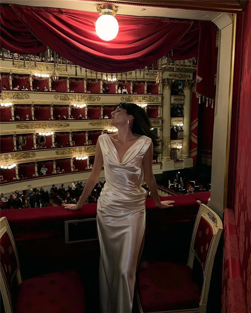 Mozision Satin Backless Sexy Maxi Dress For Women Elegant Rose Thigh High Split Beach Holiday Long Dress Gorgeous Club Gown