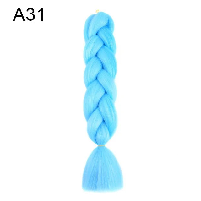 Synthetic Ombre Braiding Hair 24Inch 1Pack Pre Stretched Box Jumbo Colorful Crochet  Extensions for Women