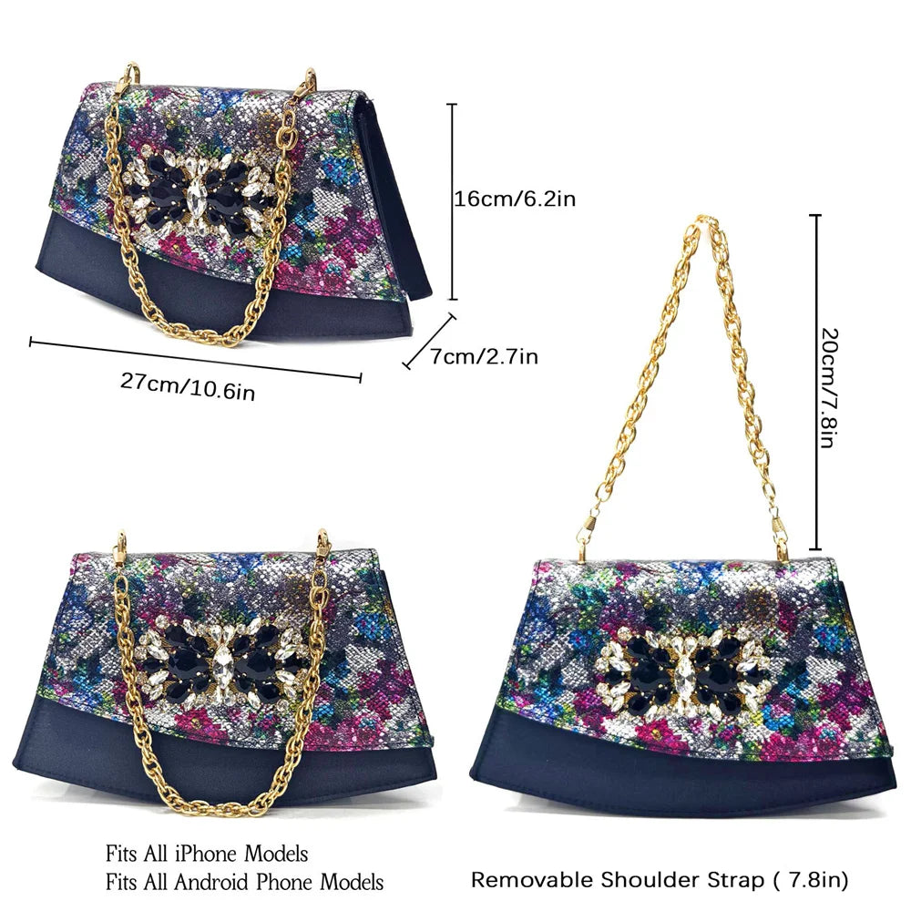 Venus Chan Italian Sandals and Bags Matching Set 2024 Women Heel Party for Gold Colour Wedding Bigger Size Thick Heel Shoes