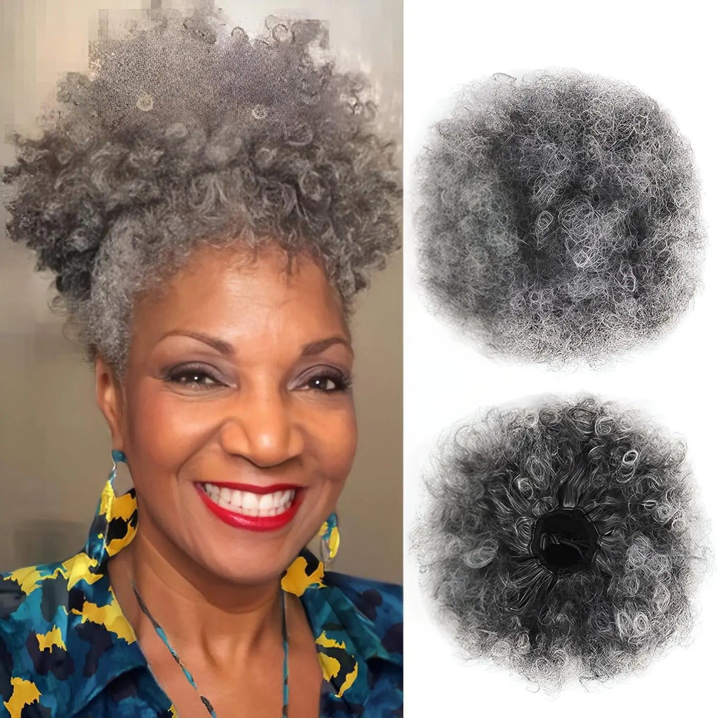 Afro Puff Drawstring Ponytail for Black Women Short Kinky Curly Afro Ponytail Synthetic Hair Puffs Afro Bun Ponytail