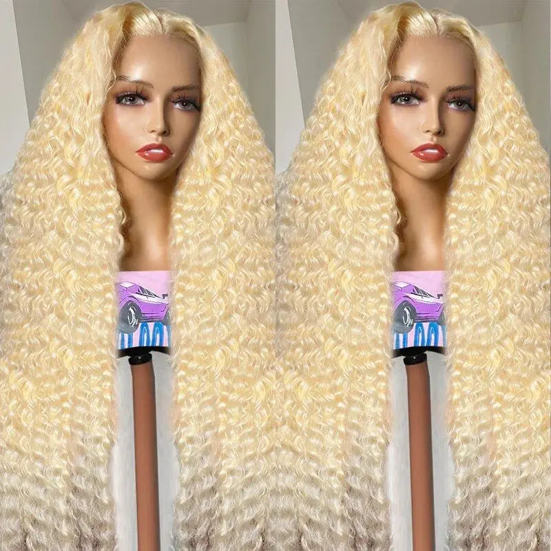 613 Honey Blonde 13x6 HD Lace Frontal Wig Human Hair Curly 30 inch Deep Wave Brazilian Colored 13x4 Lace Front Wigs For Women
