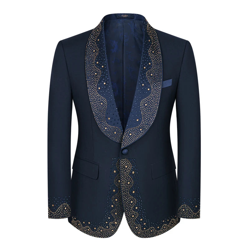 2024 High-grade Light Luxury Mens Suits Set 3 Pieces, Wedding Host Banquet Performance Party Blazer Dress with Pants Vest, S-3XL