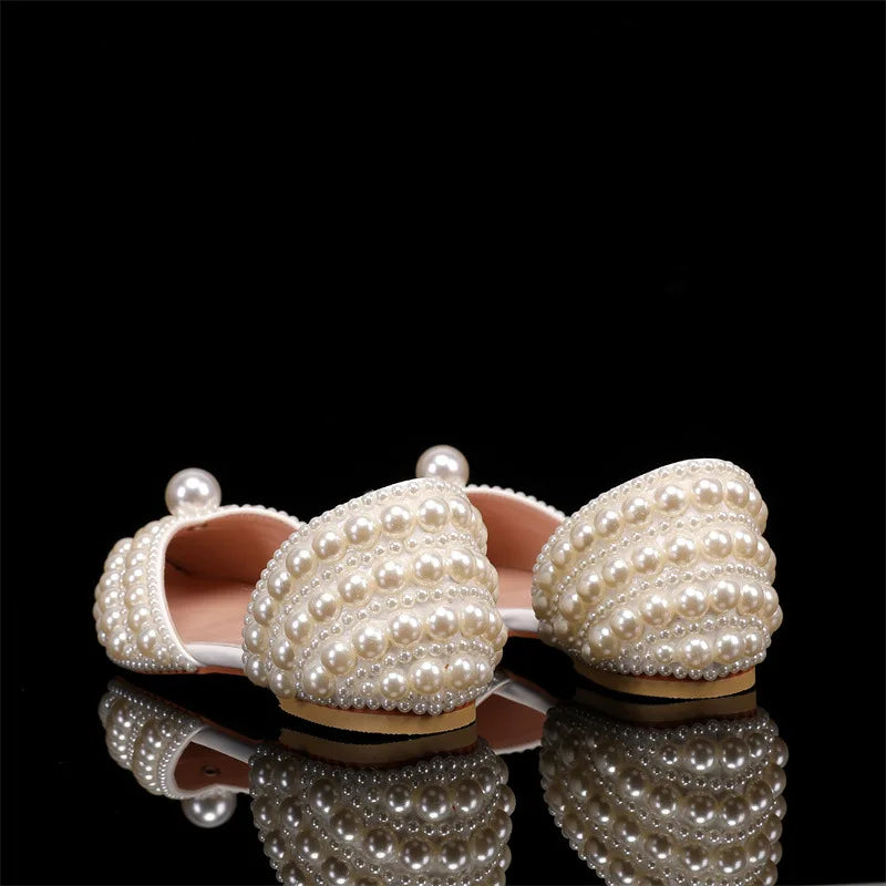 2024 Autumn New Fish Mouth High Heels Slim Heels Shallow Mouth Water Diamond Pearl Women's Single Shoes Wedding Wedding Shoes