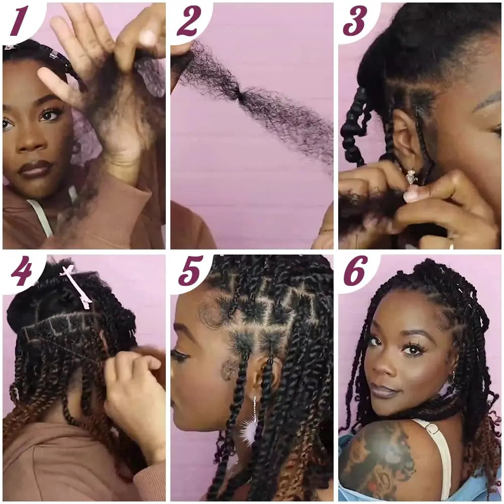 Afro Kinky Bulk Braiding Hair Extensions – Rebecca Fashion Lightweight, Natural Colors for African Braids & Casual Wear