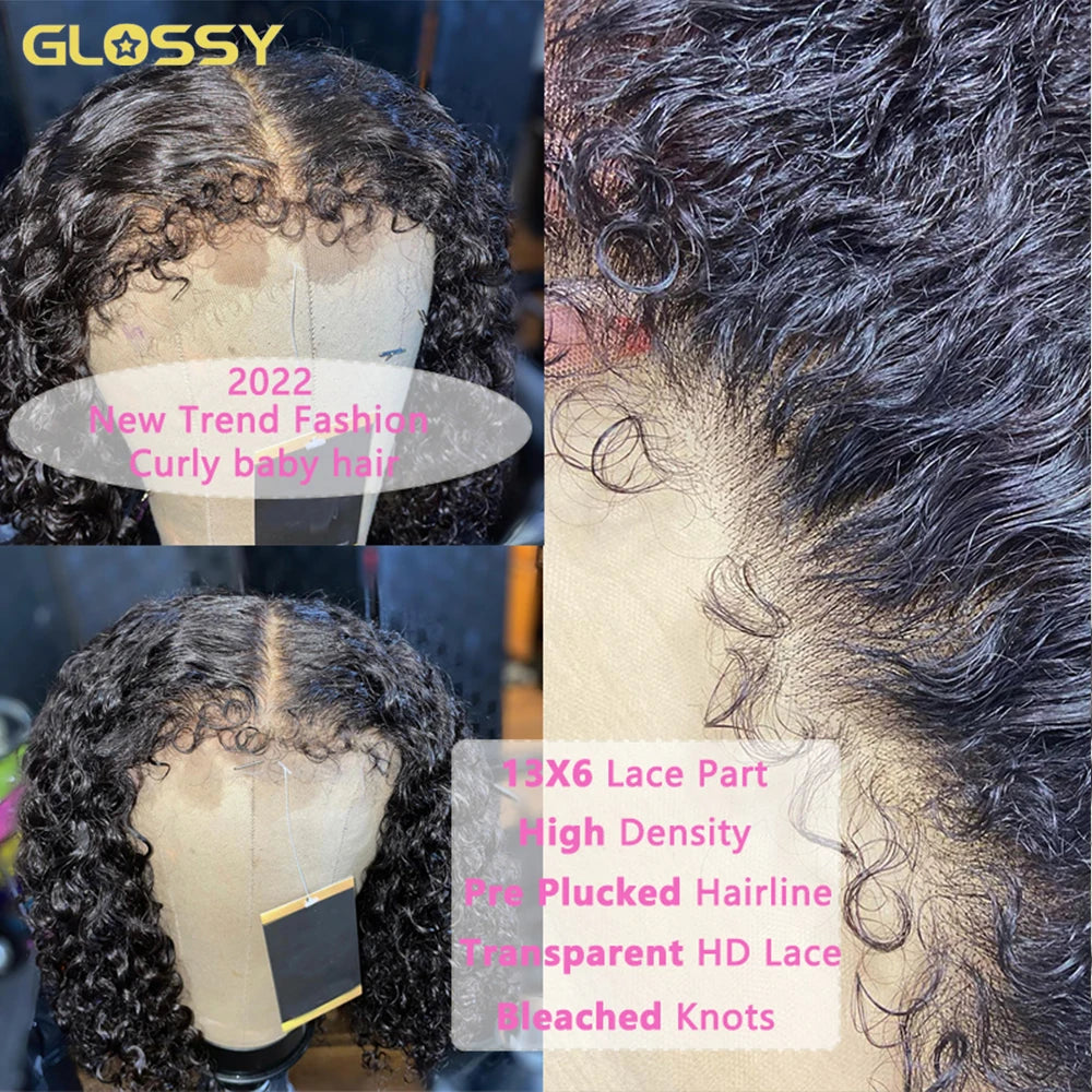 13x6 Hd 250 Density Afro Kinky Curly Wig 100% Human Hair 13x4 4c Edges Frontal Deep Wave Curly Lace Front Wigs For Women on sale