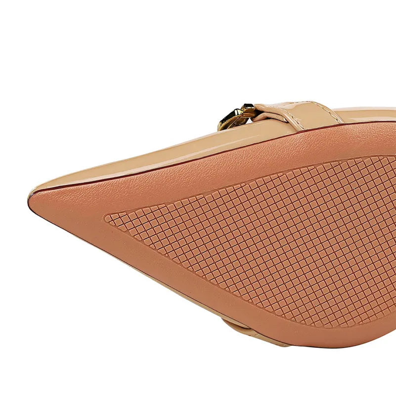 Women 7cm 10cm High Heels Wedding Nude Green Red Pumps Lady Luxury Designer Replica Metal Chain Stiletto Low Heels Fashion Shoes