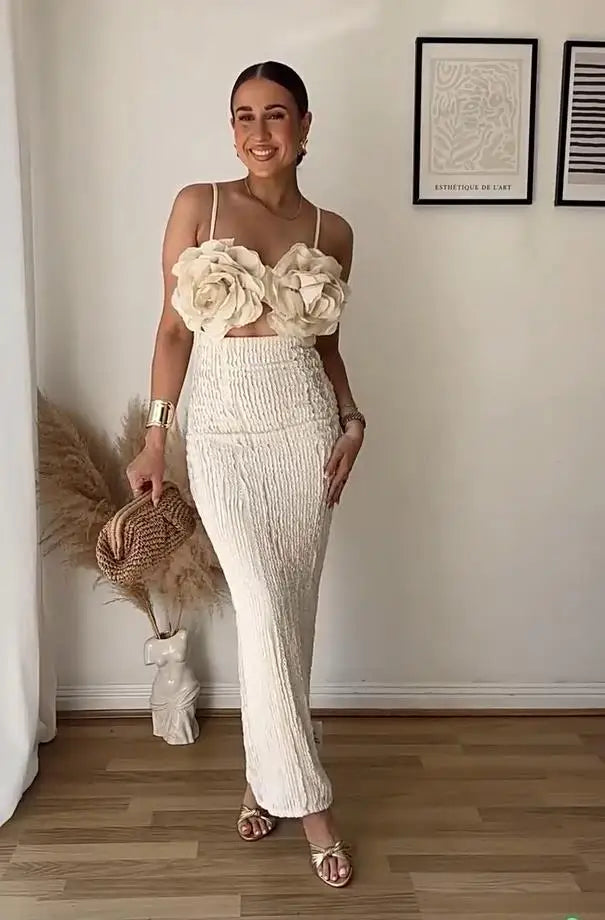 Women Patchwork Appliques Dress  Sleeveless Sexy Backless Spring Summer Vacation Beach Stretch Party Long Bodycon