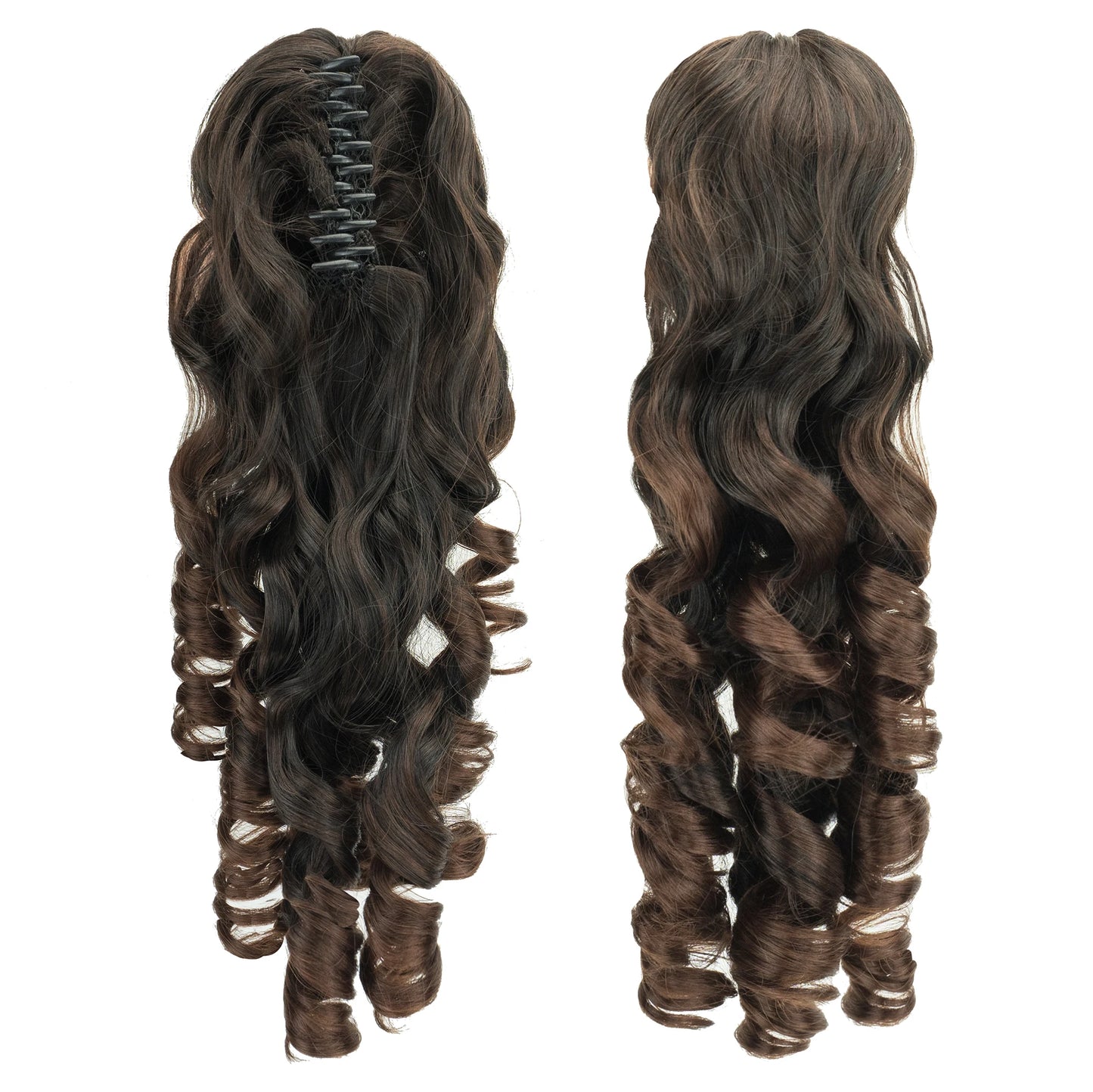Soowee 60cm Long Black Blonde Curly Clip In Hair Extensions Pieces Pony Tail Synthetic Hair Claw Ponytail
