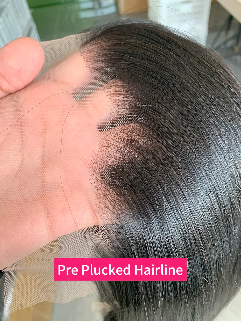 Raw Hair Vietnamese 250 Density 100 Human Hair Lace Frontal Wigs Straight Natural Black 13x6 Bob Wig Lace Front Human Hair Wigs